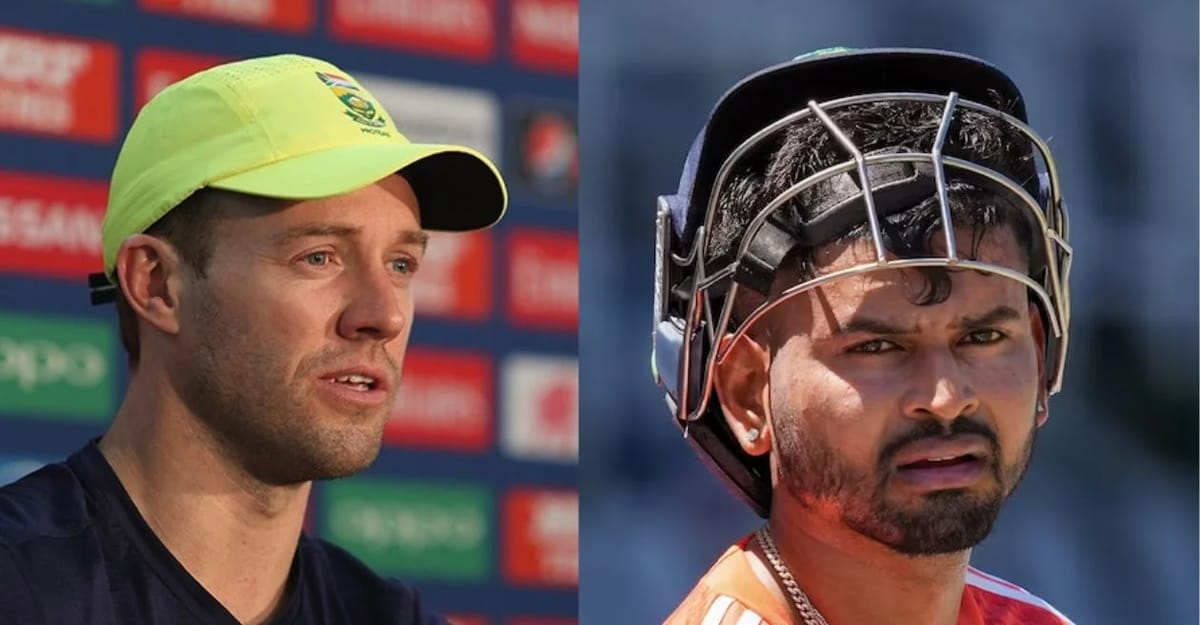 Why Shreyas Iyer Missed Asia Cup? AB De Villiers Points To Team Room AB de Villiers speaking during a live press confree while Shreyas Iyer’s on field in helmet