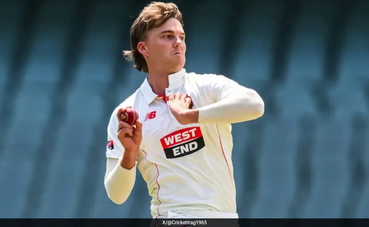  Australia A fast bowler Henry Thornton during the India A series before being hospitalized in Kanpur with stomach infection, as BCCI defended food quality arrangements.