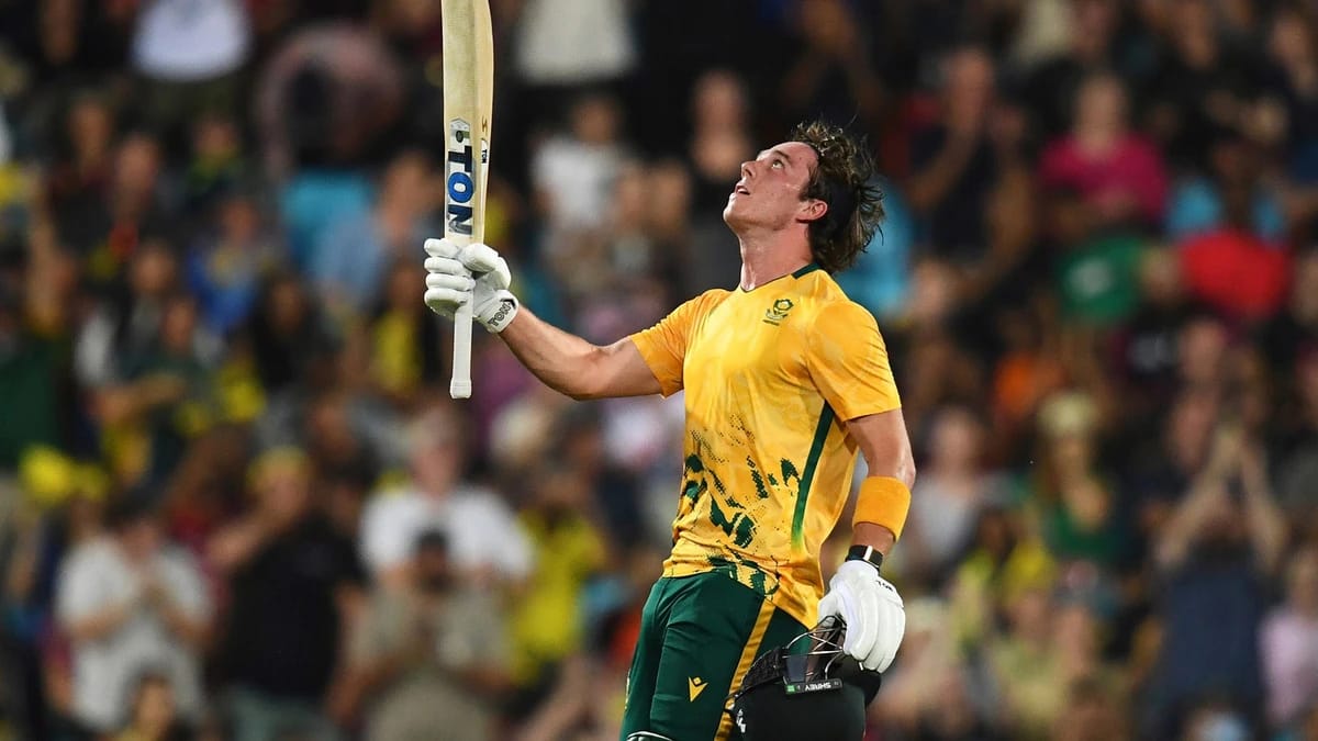 SA20 Auction: Dewald Brevis tipped as hottest pick, says Ryan Rickelton ewald Brevis lifting the bat after completing century during a T20 match under lights.