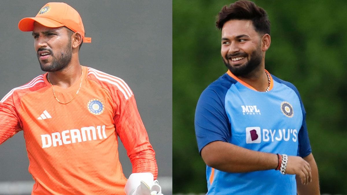 Dhruv Jurel and Rishab Pant during the different practice sessions.