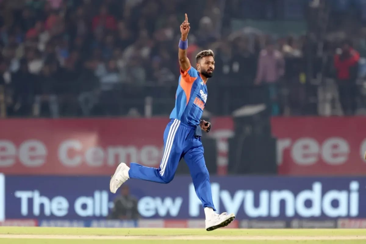 Hardik Pandya becomes first fast-bowling all-rounder to reach 1,000 T20I runs and 100 wickets Hardik Pandya celebrating his 100th T20I wicket after dismissing Tristan Stubbs to become first Indian with 1,000 runs and 100 wickets in T20Is