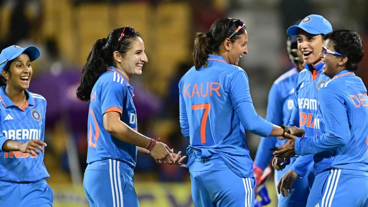 ICC Women's World Cup 2025 Team of the Tournament featuring three Indian players (Mandhana, Rodrigues, Deepti), captained by Laura Wolvaardt after record 571 runs in the tournament.