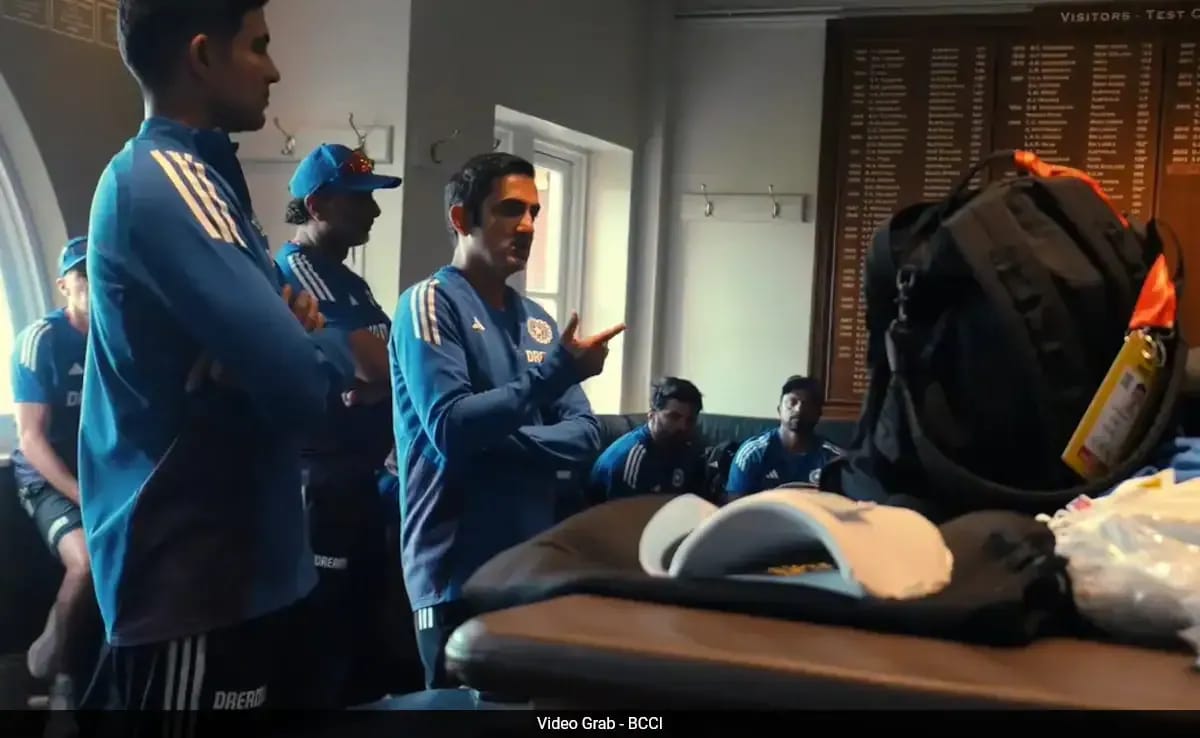Gambhir Steps In As Boycott Chatter Grows: How India Reset The Dressing Room Before Pakistan Gautam Gambhir speaks to players in a team huddle in the dressing room, setting a calm tone before the match.
