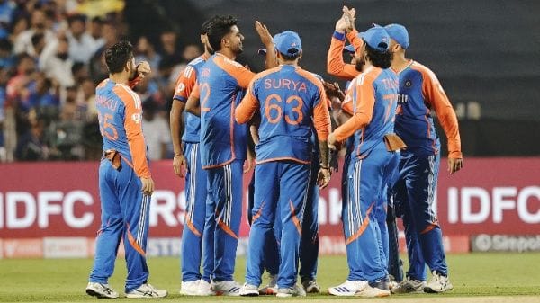 Team India celebrating after taking wicket during its first match in Asia Cup 2025
