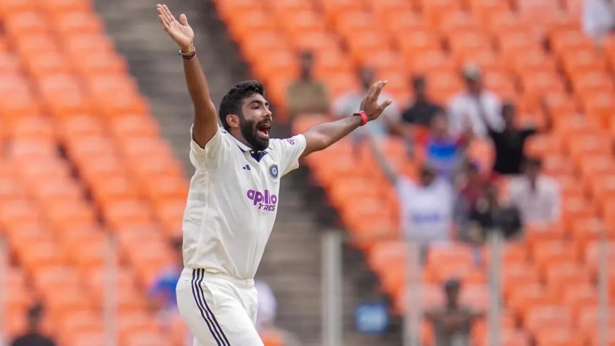 Jasprit Bumrah celebrating after taking five wickets against South Africa at Eden Gardens during first Test match India November 2025