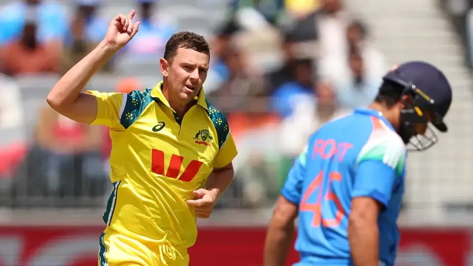 Josh Hazlewood Confident of Playing All Five Tests of Ashes, Praises Perth Pitch Ahead of Series Josh Hazlewood bowling during the first ODI against India at Perth, confident of playing all five Ashes Tests and hoping for similar bounce and pace in the upcoming series.