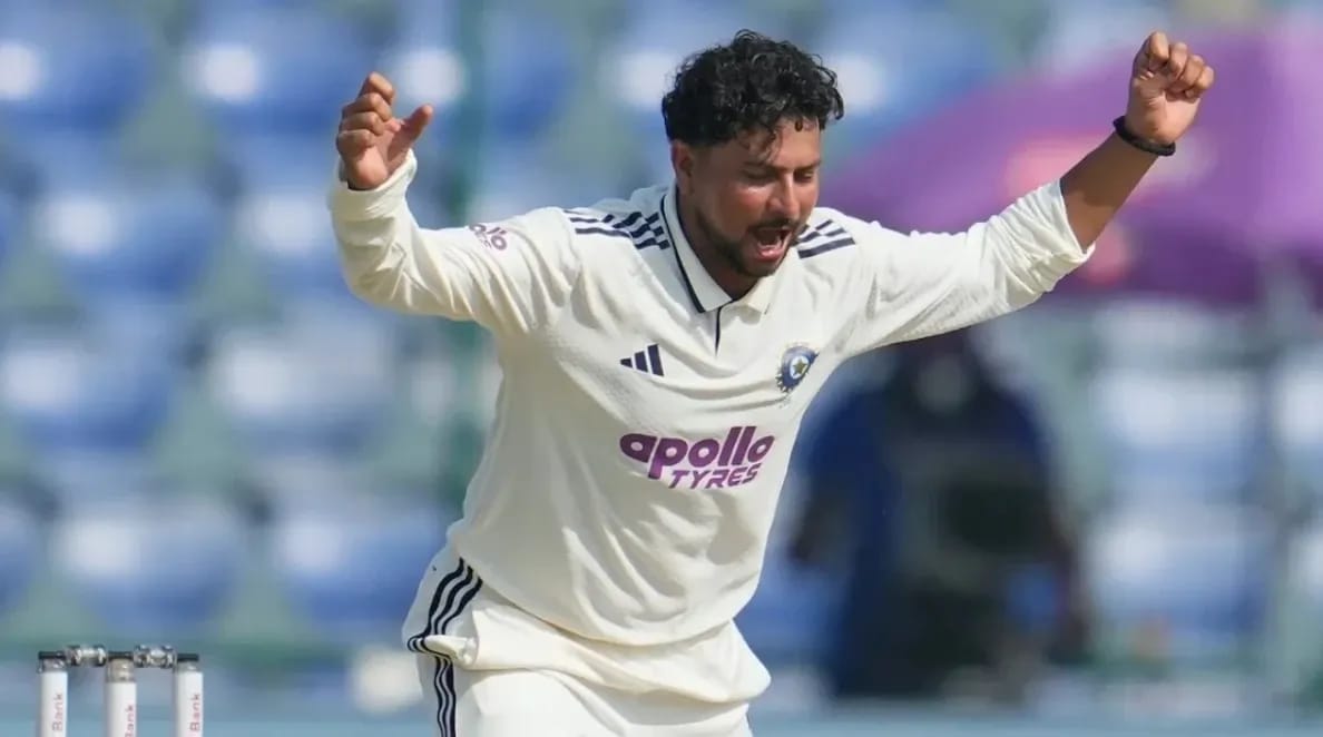 Kuldeep Yadav Reaches Career-Best 14th Rank in ICC Test Bowling Rankings After 8-Wicket Haul vs West Indies India's left-arm wrist spinner Kuldeep Yadav celebrating after taking wicket during second Test against West Indies at Arun Jaitley Stadium in Delhi