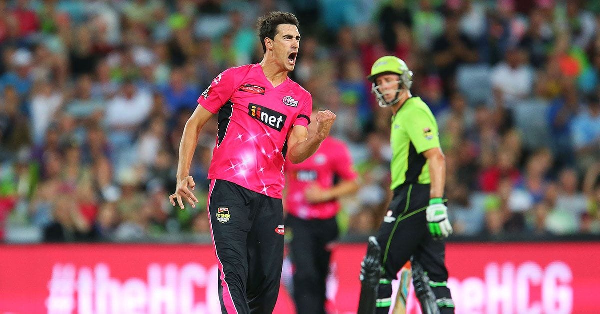Mitchell Starc in Sydney Sixers magenta jersey as he returns to Big Bash League after 11-year absence starting January 11, 2025, following fifth Ashes Test conclusion, while advocating that Test cricket schedule must not be compromised for domestic T20 competition.