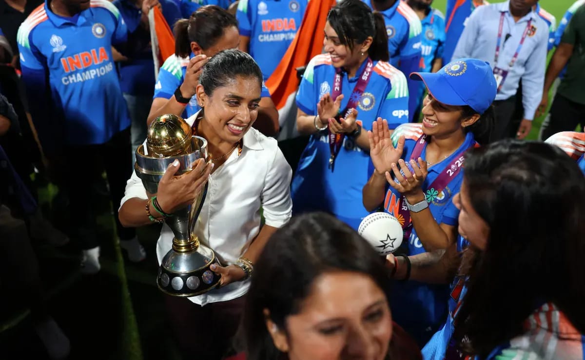 Mithali Raj revealing India women cricketers earned just Rs 1,000 per match during 2005 World Cup, contrasting with 2025's Rs 91 crore prize money transformation.