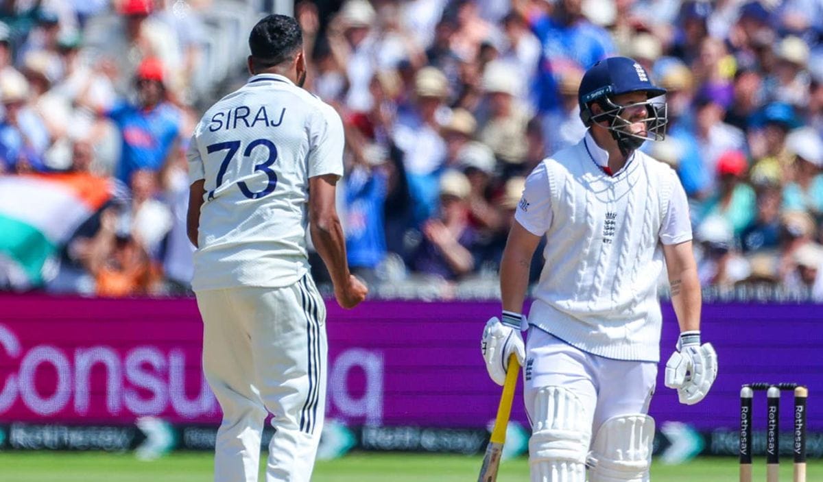 England vs India, 4th Test Preview: Old Trafford Awaits a Defining Chapter Siraj celebrating after taking wicket of Ben Duckett.