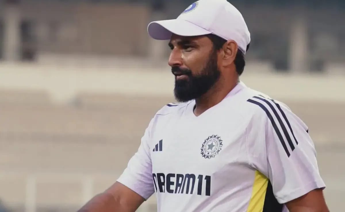 Mohammed Shami during training as Ajit Agarkar outlines why he missed the West Indies Tests and what it will take to return to India’s red-ball squad.