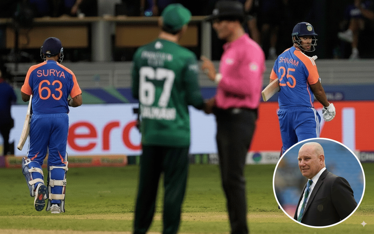 Referee’s ‘missed message’ triggered no‑handshake chaos after India vs Pakistan: sources Indian Player walking back to dressinf room after winning the match and skippping the handshake with Pakistani team while Pakistan captain talks to umpire
