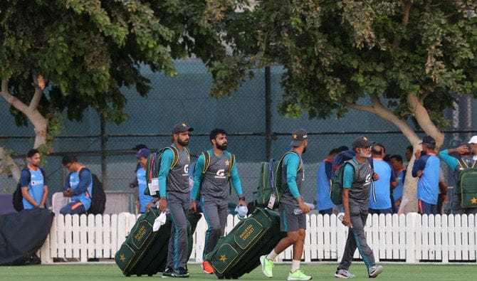 Separate training nets at ICC Academy in Dubai as India and Pakistan practise on adjacent area without interaction with Team India
