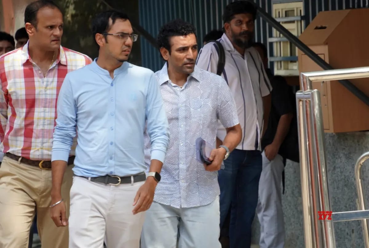 Robin Uthappa leaves the ED office in New Delhi after being questioned for hours in the 1xBet betting app money laundering case, as the agency investigates celebrity endorsements.