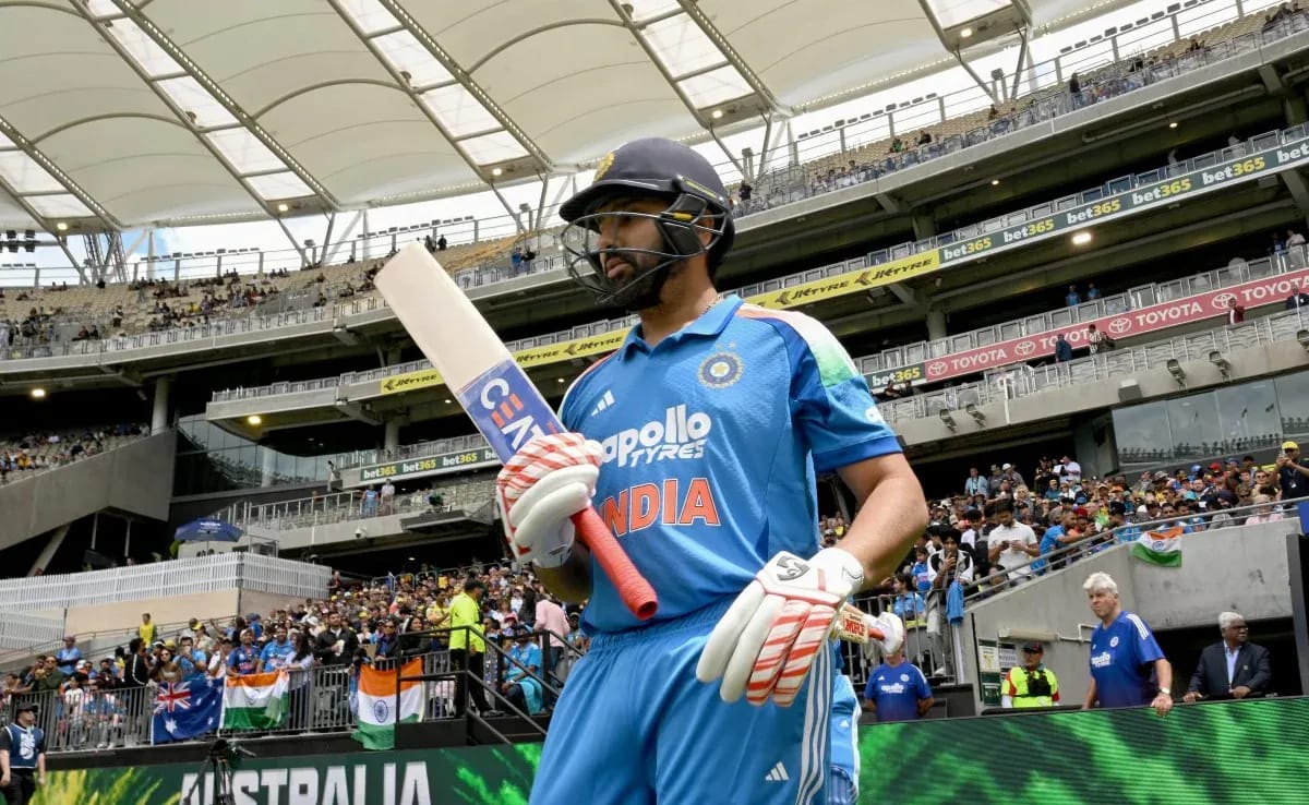 Rohit Sharma fighting through a difficult innings of 73 runs during the 2nd ODI against Australia at Adelaide Oval in 2025, showcasing resilience despite India’s loss.