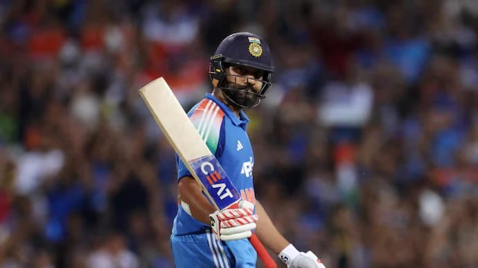 Rohit Sharma achieving ICC Men's No. 1 ODI batter ranking for the first time at age 38 after brilliant performance in Australia series with 121* in Sydney.