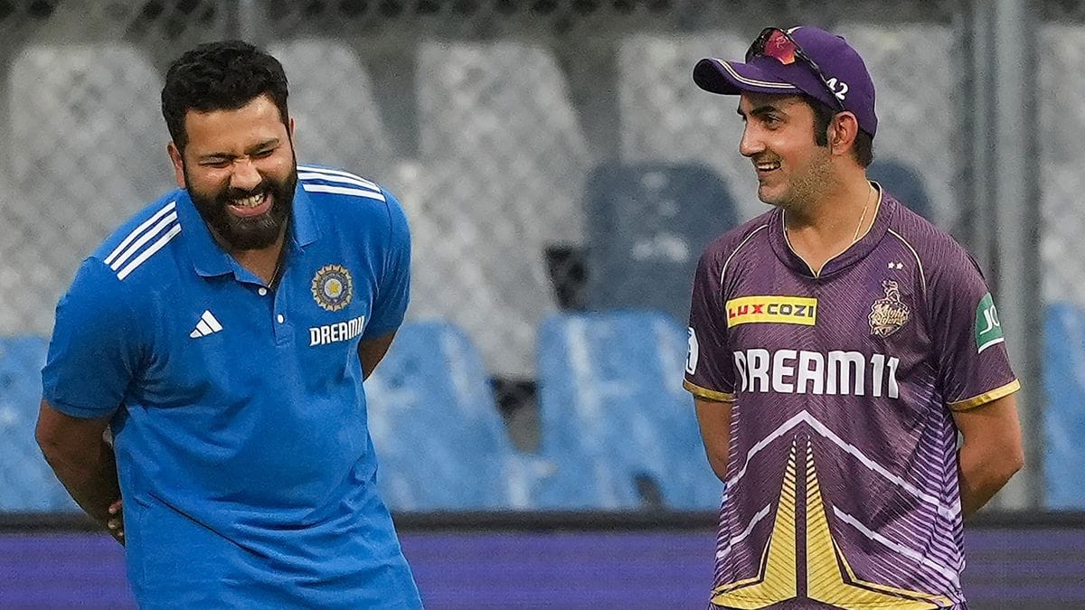 Mumbai Indians' social media post with Rohit Sharma in blue jersey confirming he won't move to Kolkata Knight Riders for IPL 2026, dismissing transfer rumors with witty "(K)night... impossible" message.