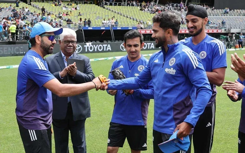 "Going To Be An All-Format Great": Rohit Sharma’s Massive Prediction on Nitish Kumar Reddy Rohit Sharma praising young India player Nitish Kumar Reddy during ODI cap presentation at Perth, predicting a successful all-format cricket career for the talented all-rounder Nitish.