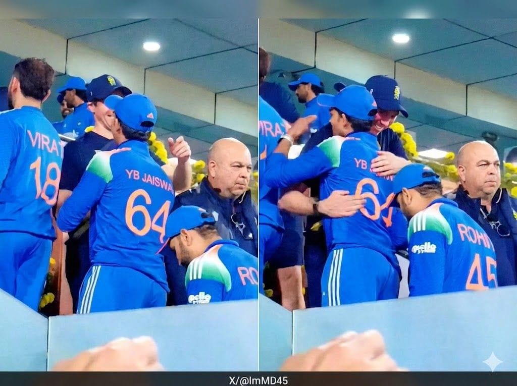 Rohit Sharma shaking hands with South Africa coach Shukri Conrad after the first ODI between India and South Africa in Ranchi