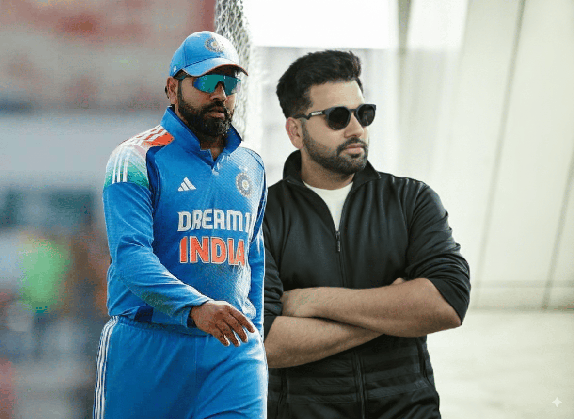 No shortcuts: How Rohit Sharma dropped 8 kg and aced the yo-yo test Rohit sharma fat on the left side while looking slim and smart on the right.