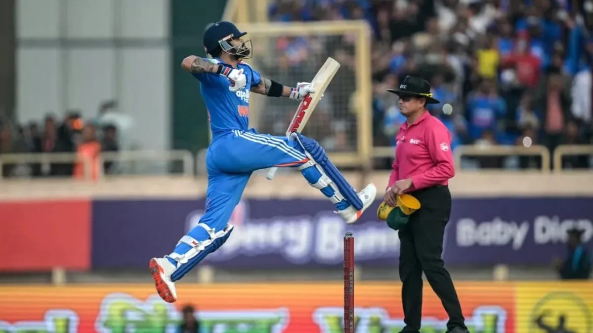 Virat Kohli batting during his 52nd ODI century that helped India beat South Africa by 17 runs in the 1st ODI at Ranchi